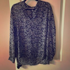 Black and white print sheer blouse banana republic